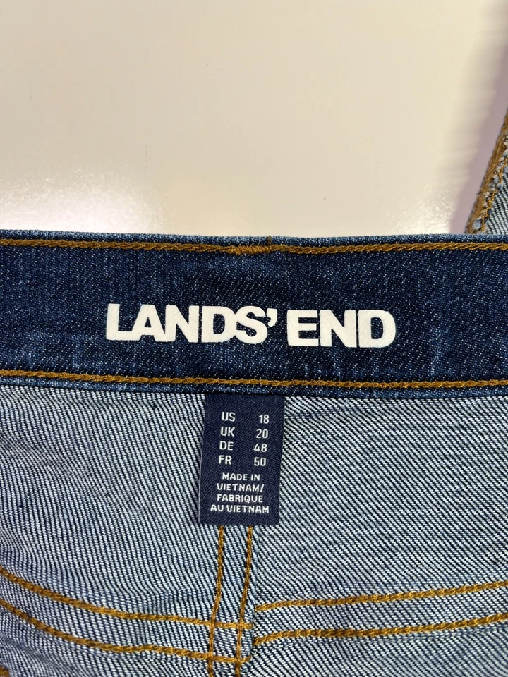 Lands' End Size 18 Recover High Rise Straight Leg Ankle Blue Jeans - Image 2 of 4