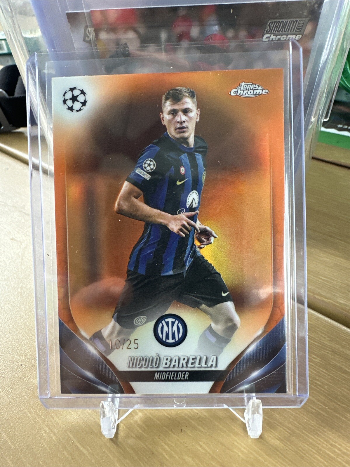 Nicolo Barella 2023-24 Topps Chrome UEFA  #51 Orange Refractor /25