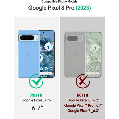 For Google Pixel 8 Pro 2023 Case with MagSafe FullBody Hybrid Rugged Cover Black - Picture 3 of 7
