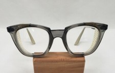 Sellstrom Vintage Safety Glasses Adjustable Horn-Rimmed Smoke Frame Side Shields
