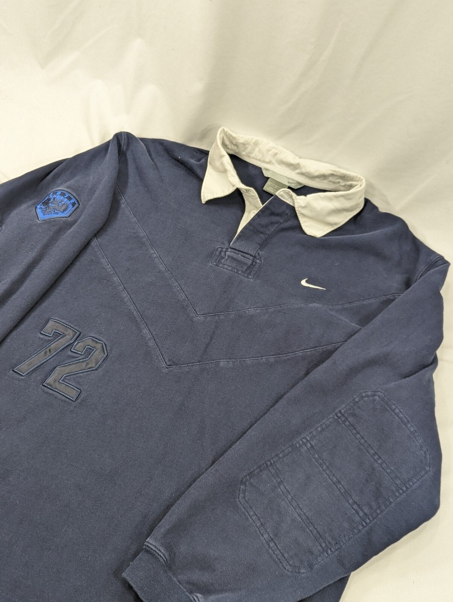 Vtg 2000 Nike 1972 Heavy Rugby Embroidery Men Pullover Y2K 