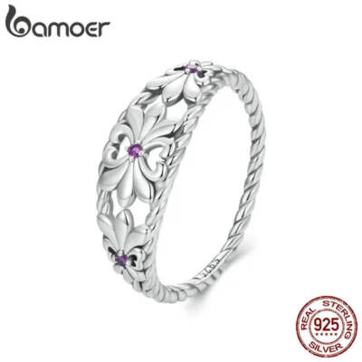 Massiver 925 Sterling Silber Retro Iris Ring European Elegant Statement Ringe für W