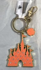 Disney Parks Little Mermaid Ariel Coral Castle Charm Metal Keychain Jeweled NEW