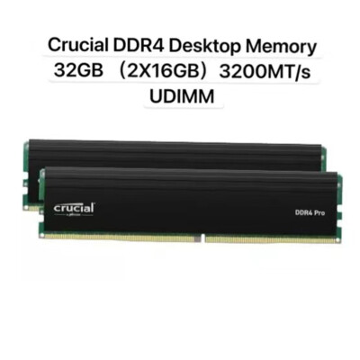 New Crucial 32GB (2X16GB) Kit DDR4 Pro 3200MHz PC4-25600