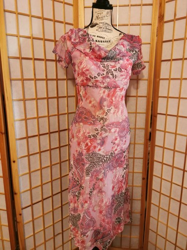 Vestito donna lungo floreale rosa estivo elegante leggero taglia 42 | eBay