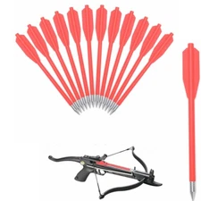 12X Red Miniature Crossbow Bolts Arrow Plastic Body with Sharp Metal Point Tip
