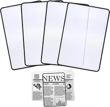 4Pcs Page Magnifying Sheet 3X Lightweight Optical Plastic Fresnel Lens Bookmark
