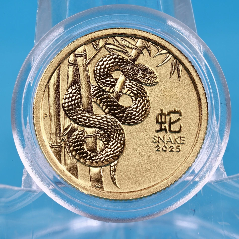 Australien Goldmünze 5 $ 2025 Lunar Schlange 1/20 Oz Gold 9999 ST / BU - Bild 4 von 4