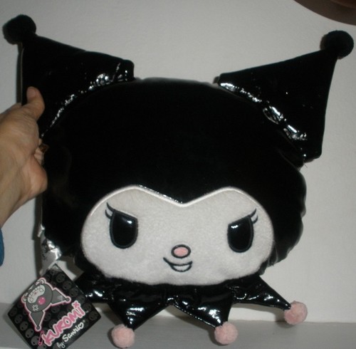 sanrio hello kitty kuromi large shiny black patent plush jester