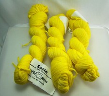 3 Skeins Tahki Yarns Yellow SATIN Cotton Nylon Yarn 50 Grams Made in Italy