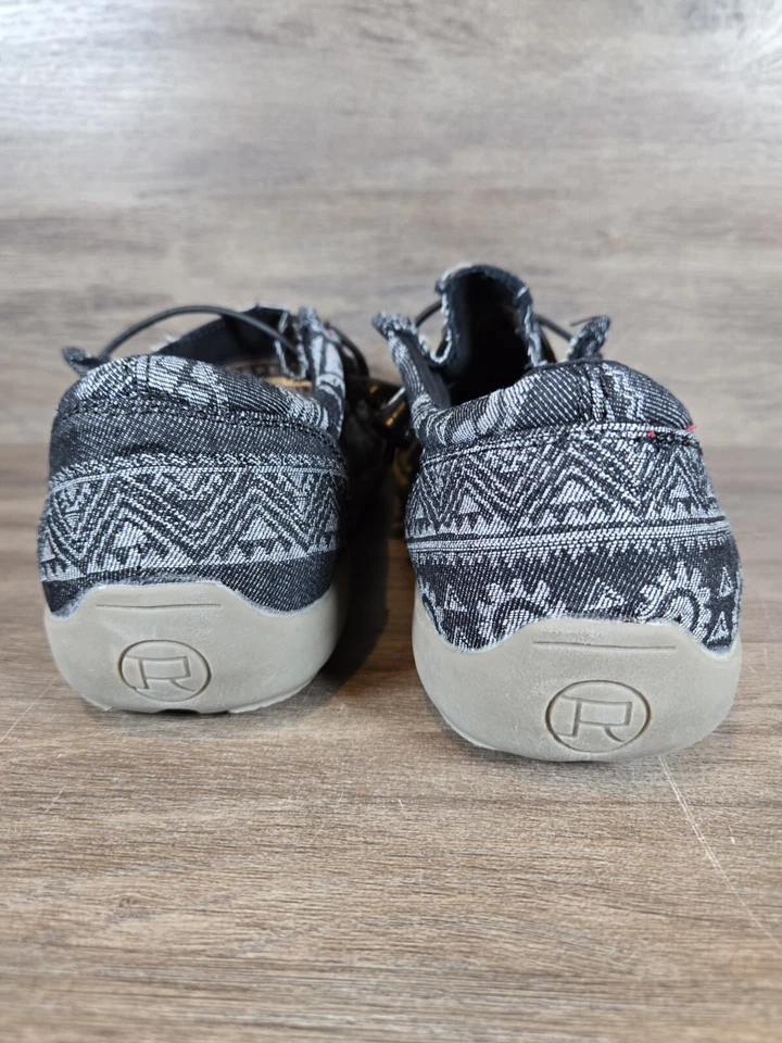 Roper Chillin Black Aztec Comfort Shoes Chukka Moccasin Flat Loafer Women Sz 7.5 - Image 4 of 4