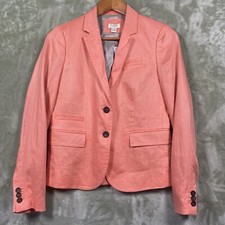 J Crew Schoolboy Blazer Women's Sz 2 Jacket 100 Linen Style 37358 NEW