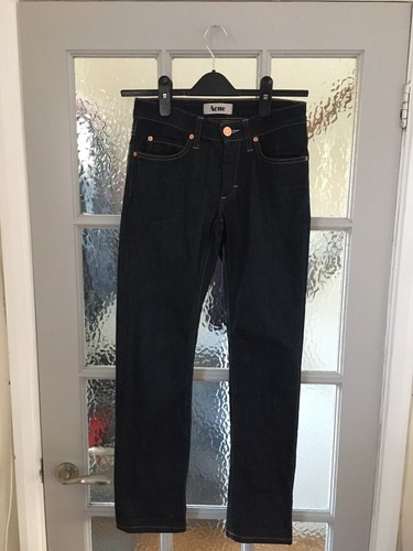 Acne Hep Raw Skinny Dark Blue Jeans, 27w 26l | eBay