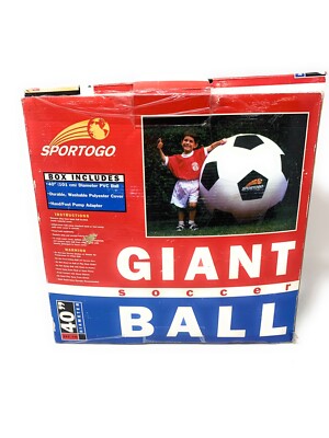 40''  (101 cm)GiganticGiant Inflatable Blow-up Soccer Ball Sportogo wht/red