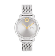 MOVADO BOLD 3600981 SILVER DIAL SILVER MESH STAINLESS BRACELET WOMENS WATCH