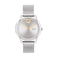 MOVADO BOLD 3600981 SILVER DIAL SILVER MESH STAINLESS BRACELET WOMENS WATCH