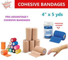 Stretch Bandage Wrap, 4 In x 5 Yds Tape, Self-adherent Cohesive Bandage Non Slip