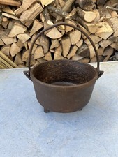 Antique Cast Iron Tar Pot Smelting Pan Cauldron