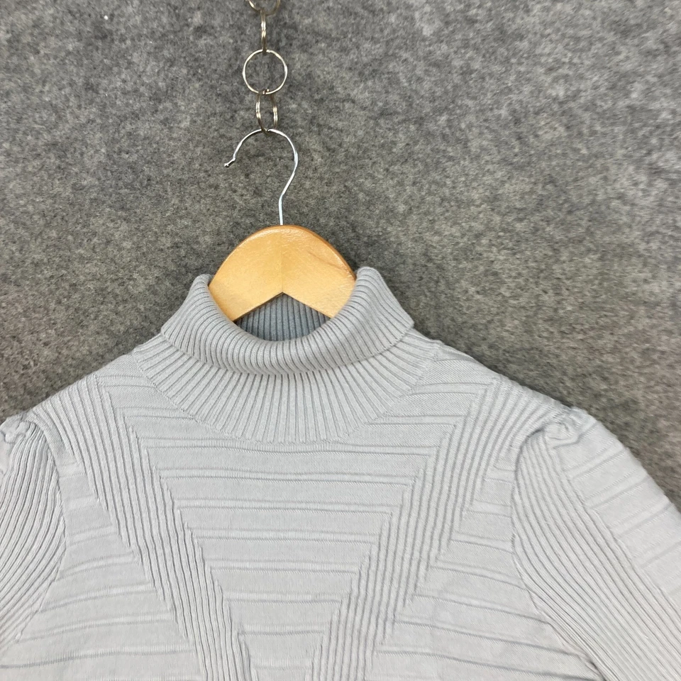 NEW Essendi Womens Top Size M Medium Grey Half Sleeve Knit Turtleneck Knit 27006 - Image 3 of 4