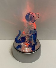 CRYSTAL DOG FIGURINE With Changing Lights  