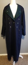 Vtg Geiger Austria Navy Green Double Breasted Boiled Wool Alpaca Jacket Coat 12