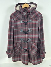 Women's Mantaray Duffle Coat - Size 12 - Purple Checked Pattern