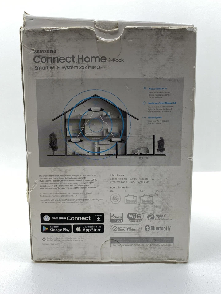 Samsung CONNECT HOME 3-Pack Smart Whole Home Wi-Fi System 2x2 MIMO (ET-WV520)  - Image 3 of 4
