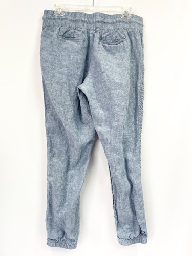 Athleta Womens 10 Cabo Linen Jogger Blue Chambray Pant - Picture 2 of 6