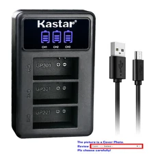 Kastar Battery Triple Charger for GoPro AHDBT-201 GoPro AHDBT-301 GoPro AHDBT302