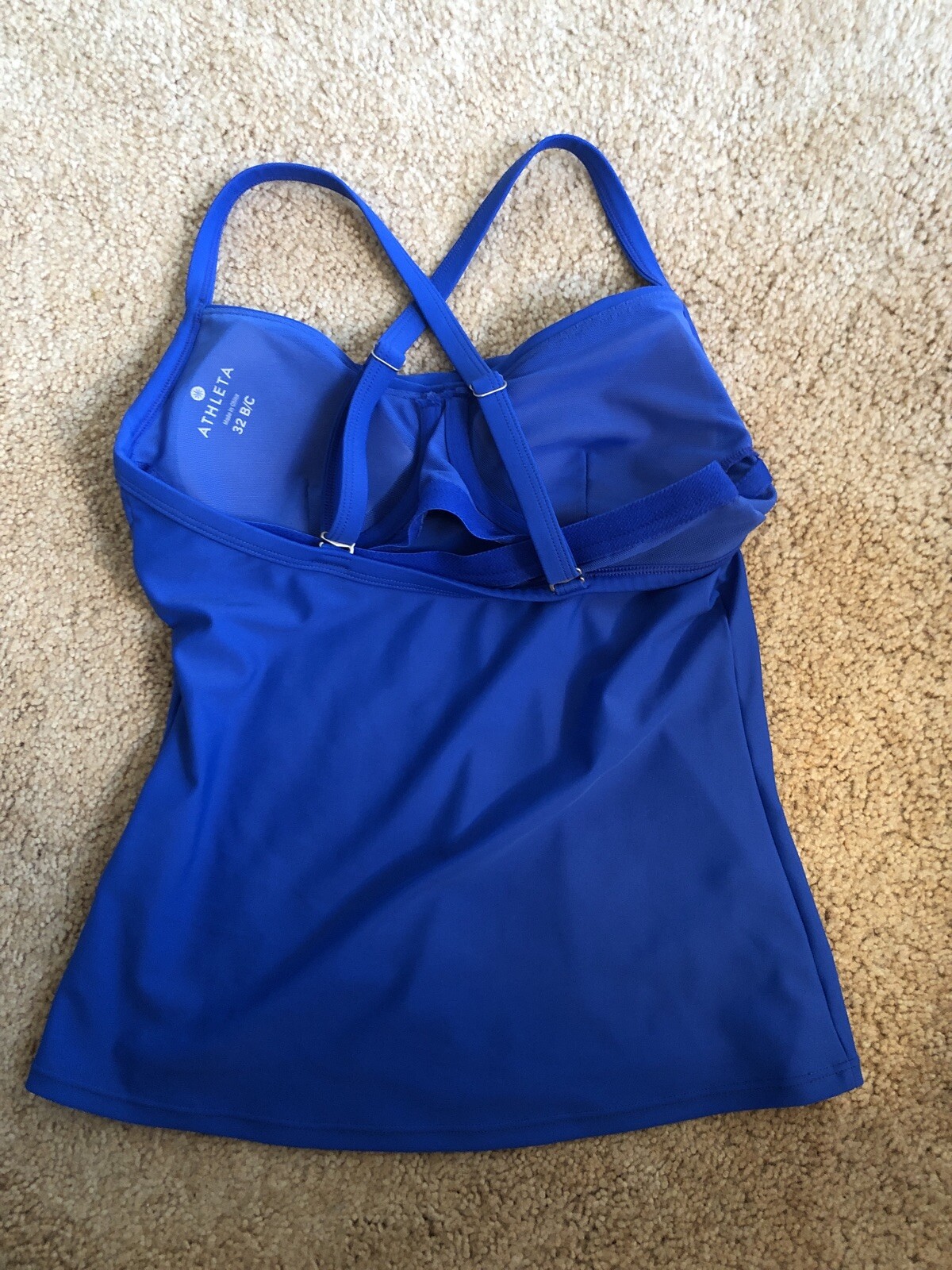 Athleta 32 B/C Tankini Top Blue Swimsuit Underwire eBay