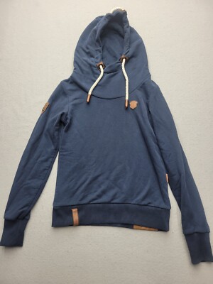 Naketano Women Top Small Blue Sweater Long Sleeve Cotton Blend
