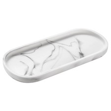 Oval Vanity Tray, 10" Bathroom Countertop Organizer Tray, Kitchen Sink Sponge Ho