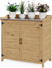 Tavolo per Piante Con Mobile Base, Armadietto Da Esterno in Legno,Mobiletto Da G