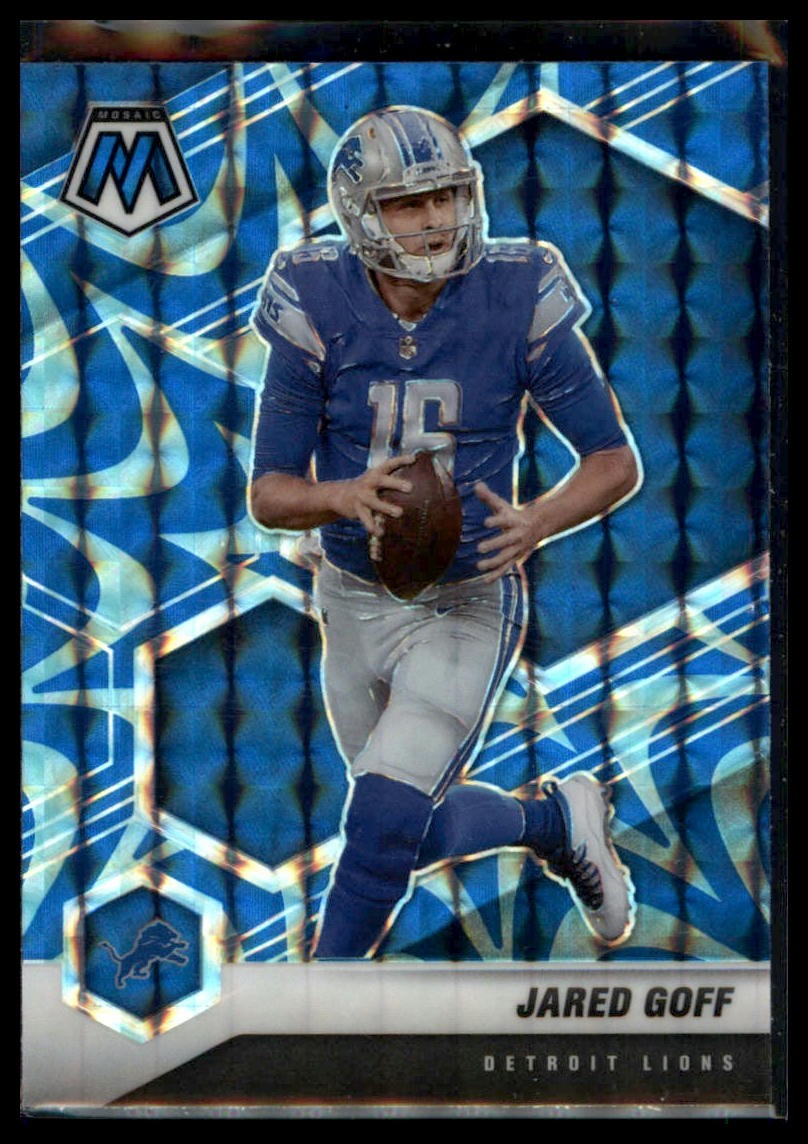 2021 Panini Mosaic #72 Jared Goff Prizm Reactive Blue