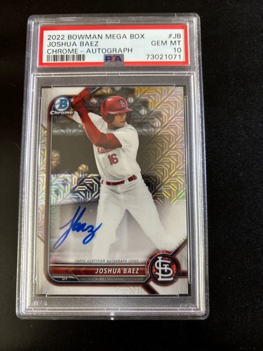 2022 Bowman Joshua Baez Mojo Auto Mega Box PSA 10 St. Louis Cardinals