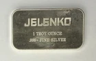 1oz Silver Bar Produced By ENGELHARD For JELENKO ‼️RARE LESS THAN 1500 MINTED‼️