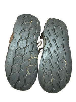 Unique, Homemade Tire Tread Men's Sandals - Size 9-1/2 - Old & Weathered
