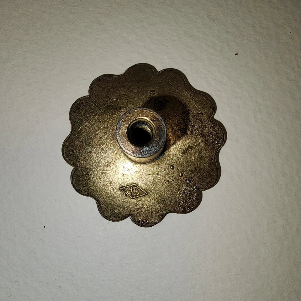 Vintage JB Decorative Furniture Knobs Set of 9 Brass & White Enamel Provencial - Image 3 of 4