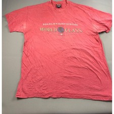 Vintage 1995 Harley Davidson World Class T Shirt XL Red Millville NJ USA Made