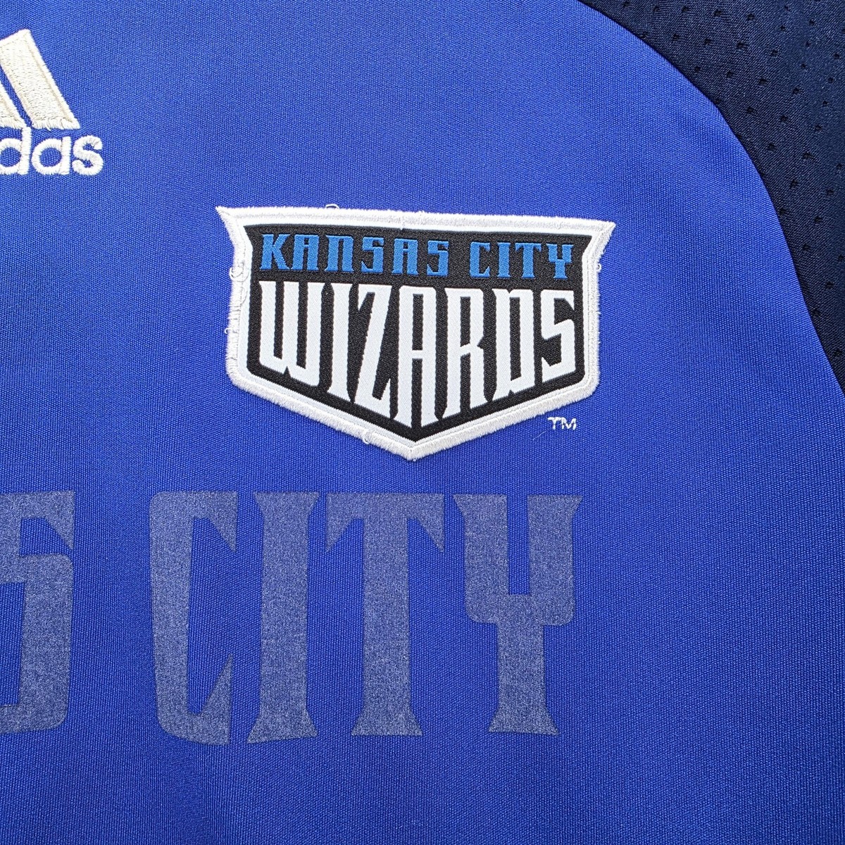 Kansas City Wizards Jersey Mens M Blue MLS Soccer Adidas Game Day 