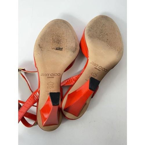 Jimmy Choo Pumps Heel EU 36.5 Orange Leather From Japan 0092715K Authentic - Picture 14 of 24