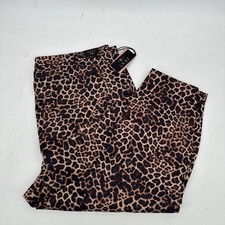 Jen 7 by 7 for all Mankind Ankle Skinny Leopard Print Jeans Size 26 Plus NWT