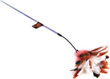 Vee PURRfect Cat Toy 18" Flexible Cable, Crunchy Plastic and Natural Feathers