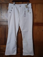 Curve Appeal Womens White Flared Leg Stretchy Jean Trausers UK Size 16-18 RRP$88