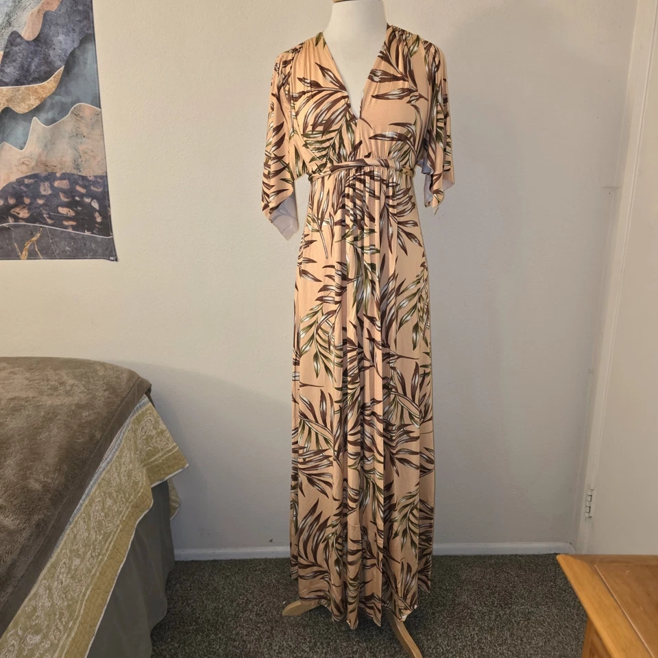 Maxi Vestido Rachel Pally Estampado Palma Caftán XS NUEVO CON ETIQUETAS Modal Maternity Resort Foto 4 de 4