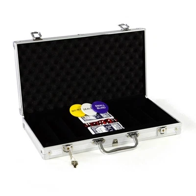 Pokerkoffer leer für 300 Poker Chips Poker Set mit Zubehör Pokerkarten Würfel - Bild 1 von 4