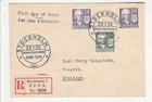 Sweden 'Registered FDC' Scott # 264, 266 & 267 "Stockholm 29.1.38"