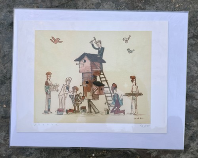 #ad Scott C Campbell quot;Building with the Bowiesquot; David Bowie art print Rare 2009 Ed $150.00