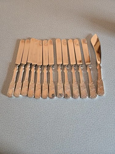 1690 Engraved  Towle Sterling Handle 6 3/4 In.12 Knives Plus Master Butter