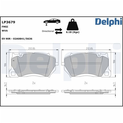 Delphi Bremsbeläge vorne für Audi A6 A7 Q8 Porsche Cayenne